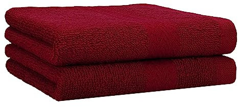 Betz 2 Stück Duschtücher Duschtuch Set Größe 70x140 cm Duschhandtuch Badetuch Strandtuch Handtuch Premium 100% Baumwolle Farbe dunkelrot