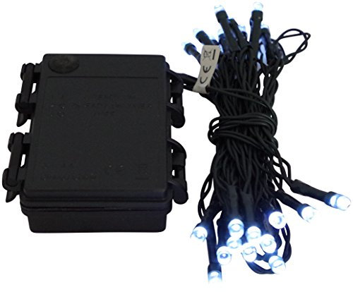 Led Lichterkette Batterie 24 48 96 mit Timer schwarzes Kabel für innen und außen (24er kaltweiß)