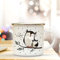 ilka parey wandtattoo-welt Emaille Tasse Becher mit Eulen Pärchen Kaffeebecher Camping Becher Eulenmotiv mit Name Wunschname eb21