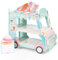 Aooba Van Cake Stand, Ice Cream Truck Decorations - Baby Shower, Birthday Party Supplies Table Centerpiece Decor Ice Cream Cart Cake Cupcake Stand (3 Tier)