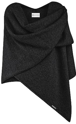 GIESSWEIN Merino Lambswool Cape - Eleganter Feinstrick Überwurf aus Lammwolle, Merinowolle Cape für Damen, XXL Umhängetuch, Poncho-Schal