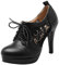 LUXMAX Womens Stiletto Platform Lace Up Pumps High Heel Summer Ankle Boots Size 6UK,Black