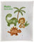 Wolimbo Babydecke mit Namen personalisiert - Motiv Dinos weiß - Besticktes Geschenk für Mädchen und Junge