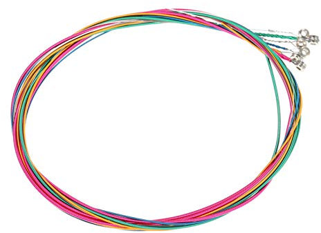 Btuty Lot de 6 cordes pour guitare acoustique - Couleurs arc-en-ciel - Fil de rechange en acier