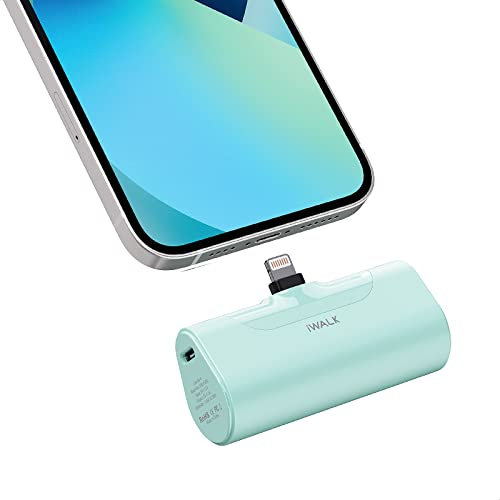 IWALK Power Bank para iPhone 11, 4500mAh Powerbank Carga Rapida, Pequeño Cargador Portátil, Viaje, Hermoso, Correr Compatible con iPhone 14/13/12/11 Pro MAX, XS, XR, 8, 8 Plus, 7, 6, Verde