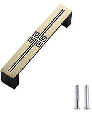 CONPHERON 1 Stück Schrankgriffe Schubladengriffe Züge Massiv Kupfer Kommode Knöpfe Möbelgriffe Quadrat Bar Griff Stangengriff Küche Badezimmer Türgriffe Lochabstand 96mm