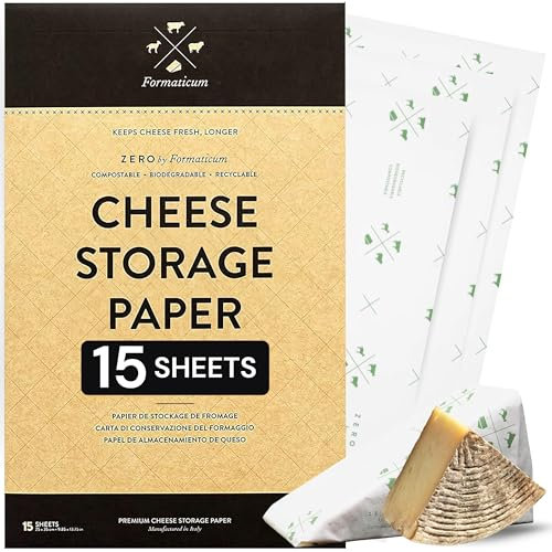 Formaticum Zero - Cheese Storage Paper - Compostable, Biodegradable, Recyclable & Plastic-Free - 9 x 13 in. (15 Sheets, 1 Box)