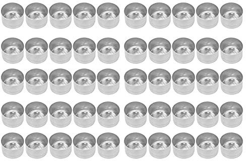 50PCS Aluminum Tea Light Tins Can, Metal Tealight Cups Empty Case Tealight Empty Case Candle Wax Containers for DIY Candle Making