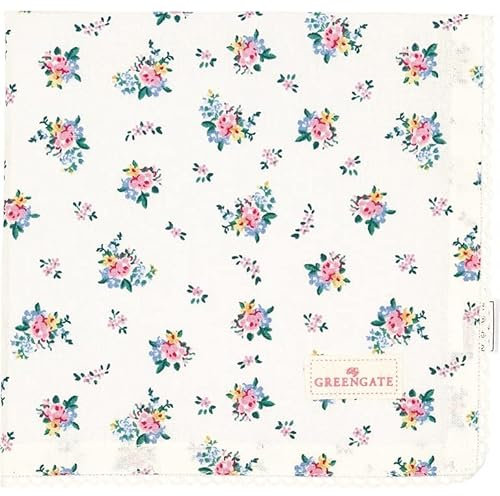 Greengate COTNAPWLAUG0108 Augusta Stoffserviette mit Spitze White 40 x 40 cm (1 Stück)
