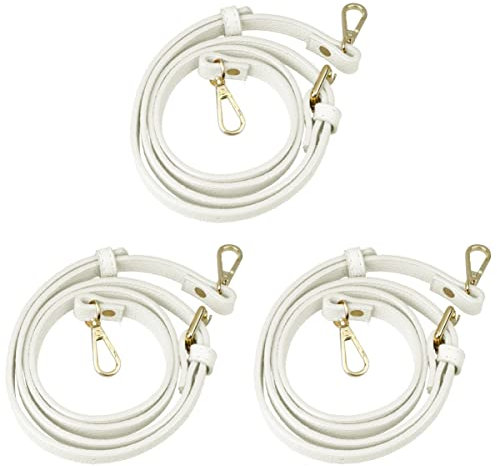 3 Stücke Tasche Strap Pu Tasche Strap Einstellbar Für Frauen Handtaschen Weiß Goldene Schnalle Für