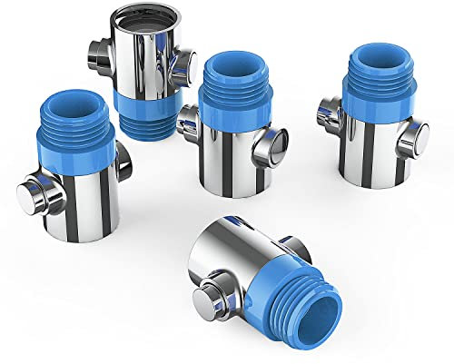 HONBOO Duschkopf Absperrventil G1/2, Duschkopf Wasserstopper für Duschkopf Brauseschlauch Gartenschlauch Universal, Chrom, 5 Stück