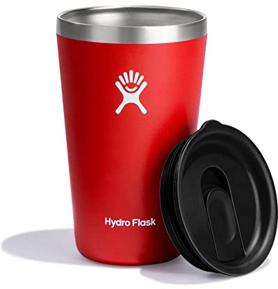 HYDRO FLASK - Thermobecher für Unterwegs 473 ml (16 oz) - Verschließbarem, Auslaufsicherem Eindrückdeckel - Doppelwandiger, Vakuumisolierter Reisebecher aus Edelstahl - Heiß & Kalt - BPA-frei - Goji
