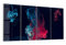 DEQORI Glasbilder Echtglas | Motiv Tintentropfen im Wasser | horizontal 4-teilig 120x60 cm | große XXL Deko | Wandbilder für Wohnzimmer, Schlafzimmer, Flur & Küche | moderne Wanddeko