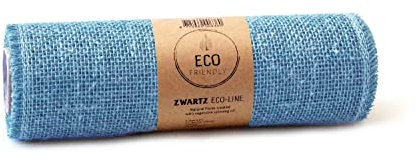 Juteband, Tischläufer, Soft Jute, Natur/Farbig 30 cm breit, 5 m Rolle | Tischband Deko Hochzeit rustikal Natur/Farbig (hellblau)