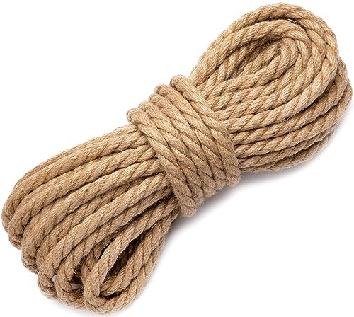 Abio Juteseil 10mm 50m 100% Natur Deko Seil Kordel Jute Hanfseil Naturfasern Juteschnur Tau Garten Seil Jutekordel Tauwerk Outdoorseil Gartenseil dekoratives Element Juteseil 10mm 50m