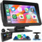 Podofo 2024 Apple Carplay Screen for Car, 7'' IPS Touchscreen Portable Wireless Car Play Car Stereo Android Auto, Car Radio Receivers GPS Navigation Bluetooth,Mirror Link, AirPlay, FM for All Vehicle