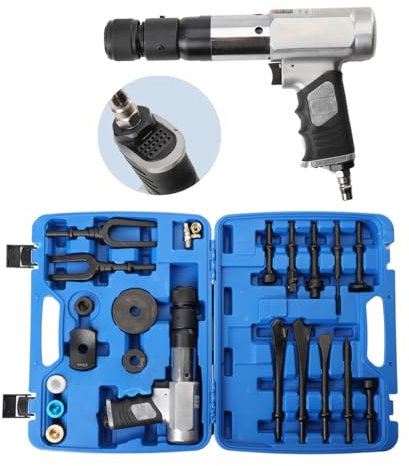 COYWEH Lufthammer Pneumatischer Betonbrecher Kugelgelenk Auto Reparaturwerkzeug Entferner Flachpunkt Meißel Flugzeug Lufthammer Kit Pneumatische Trenngabel Air Hammer Kit