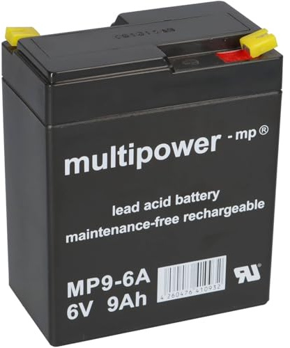 Multipower Blei-Akku MP9-6A Pb 6V / 9Ah Faston 4,8