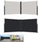 YRHome Markise Seitenmarkise Wandmarkise Ausziehbar Sichtschutz Sonnenschutz Windschutz für Garten Balkon Seitenrollo Seitenwandmarkise Markisenstoff 200 x 600 cm- Grau