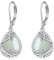 Jade Ohrringe für Damen 925 Sterling Silber Filigran Jade Tropfen Ohrringe Leverback Schmuck Geschenke