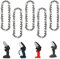 WIRSHO 5 Pieces 4 Inch Mini Chainsaw Chain with 28 Drive Links, 1/4 Inch Mini Chainsaw Saw Chains, Mini Guide Saw Chain for Cordless Electric Handheld Chain Saw