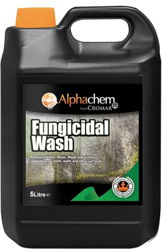 CROMAR AlphaChem® Fungicidal Wash | Moss & Mould Remover | Removes Lichen – Moss – Algae – Fungi | Interior & Exterior Use | Clear - 5L