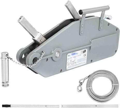 Forestry Cable Winch - 5400 Kg Capacity Cable Pulley with 20M Stainless Wire Rope - Heavy Duty Hand Winch for Forestry Work and More