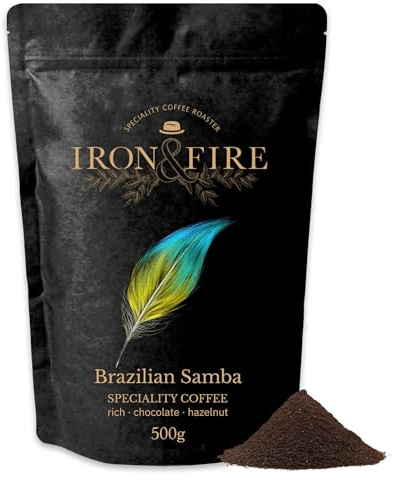 Brazilian Samba French Press Grind 500g – Great Taste 2024 Award-Winning Coffee, Medium-Dark Roast, Rich Hazelnut & Chocolate Notes, Ideal for Cafetiere Brewing, Smooth Finish – IRON & FIRE