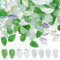 Hobbspring 120 colgantes de cristal de hoja de 4 estilos, parte superior transparente, hojas perforadas, espaciadores, cuentas de papel de pared hechas a mano, colgantes para joyería, fabricación de