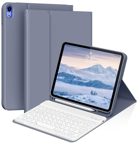 SZPSGC Case iPad (A16) 11/10th Gen 11/10.9 inch with Keyboard, Purple