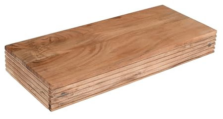 SAM Wandboard Leona | mit Schublade | Akazienholz massiv | Farbe: Natur | 60x25x8 cm | Wandkonsole/Regal mit gerillter Optik