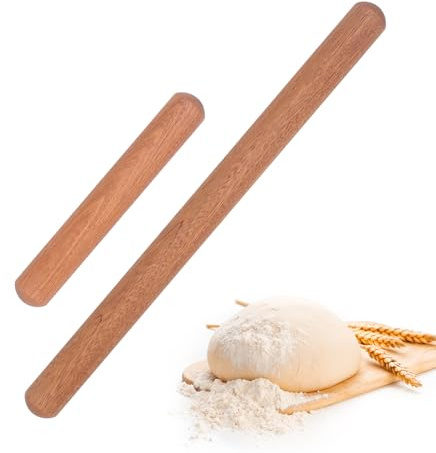 Nudelholz, Teigroller Holz, Glatter Antihaft-Holzgriff-Nudelholz, Teigrolle zum Backen, Verwendet für Quadratischen Zucker, Kuchen Verpackung, Kekse, Gebäck, Pizzen und Teigrollen(2Pcs, 20+40cm)