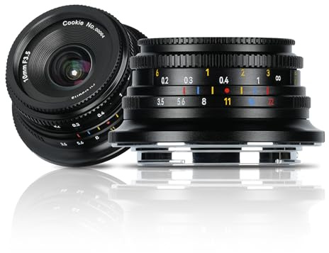 7artisans Objectif pancake grand angle MF10 mm F3.5 avec mise au point fixe pour appareils photo APS-C sans miroir, compatible avec Olympus et Panasonic MFT M4/3 Mount, GH/G9/GX/GF/BGH Series