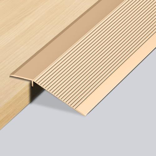 Aluminium-Bodenübergangsstreifen,0,9 m x 100 mm Aluminium Türschwellen Leiste, Selbstklebendes Übergangsprofil, Bodenübergangsleiste, Überbrücken die Höhenausgleich 8-40 mm