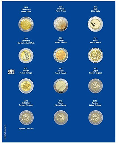 Safe 7302-10 Feuille complémentaire pour pièces de 2 Euros en Capsules de l'année 2012