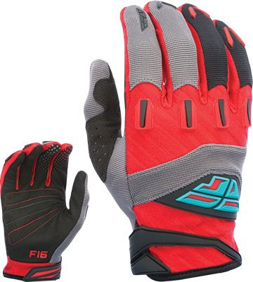 Fly Racing F-16 Handschuhe für Erwachsene, Unisex, Rot/Schwarz/Grau, Größe XXL