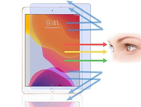 PaceBid Anti Blue Light Screen Protector for 10.2 inch iPad 9/8/7, Blocks Harmful Blue Light & UV, Face ID Compatible, 9H Tempered Glass