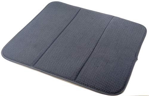 wilma nature Alfombrilla escurridora de Microfibra 41 x 46 cm | no se empañan los Vasos y demás – Secado Extremadamente rápido | Plegable & Colgar – Color: Negro