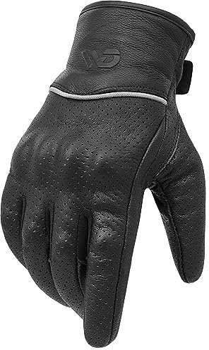 WD Motorsports Motorradhandschuhe Leder Motorradhandschuhe Herren mit Touchscreen, Cross Motorradhandschuhe, Motocross Handschuhe, MTB Handschuhe, Fahrhandschuhe
