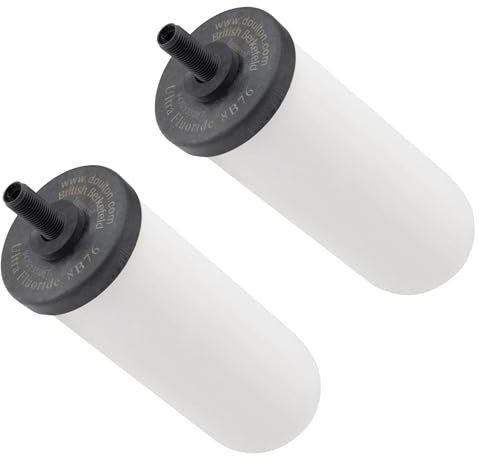 British Berkefeld Cartouche Filtrante À Gravité En Céramique 7 Pouces Ultra Fluoride | 2 paquet | Réduit les contaminants | Convient à tous les bidons à gravité | Élément bougie certifié WRAS | 8B76