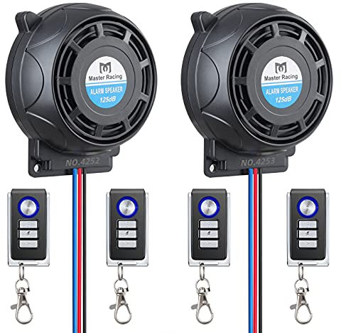 Rupse Motorrad Alarmanlage, Alarm mit 2 Fernbedienung Wasserdicht Diebstahlsicherung Einstellbare Empfindlichkeit für alle Roller Moped oder Quad mit 12 Volt (2)