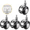 4 Pezzi Ruote Per Mobili E Trolley, Vite M6/M8 X 15 mm, Freni Con Perno Filettato Per Sedia Ufficio/Scuola, Rotelle Per Spostare Con Perno (M6)