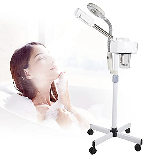 2 in 1 Gesichtsdampfer Vapozon Ozon Bedampfer Gesichtssauna mit Lupenleuchte Professioneller Luftbefeuchter für Feuchtigkeitsspend und Hautpflege