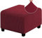 Hockerbezug, Stretch-Jacquard-Fußhocker-Schonbezug, mit elastischen Fußhocker-Schonbezügen, staubdichte, abnehmbare, waschbare Fußstützen-Hockerb,Wine Red