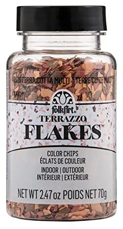 FolkArt, Terra Cotta 49936 Terrazzo-Flocken, dekorative, matte Farbchips für Heimwerker, Innen- und Außenbereich, Kunst- und Bastelprojekte, 70 ml