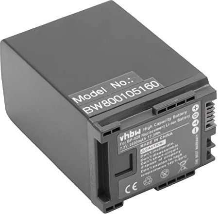 vhbw 1x batteria compatibile con Canon Legria HF G40, HF M300, HF-G30, HF M306 videocamera camcorder (2400mAh, 7,2V, Li-Ion) con infochip - Sostituisce BP-828