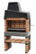 MOVELAR – Barbecue prefabbricato a legna e carbone modello California Plus XL (grigio, arancione - 110 x 64 x 225 cm) Rif: M00136 – Cucina da esterno con griglia in acciaio inox per giardino e