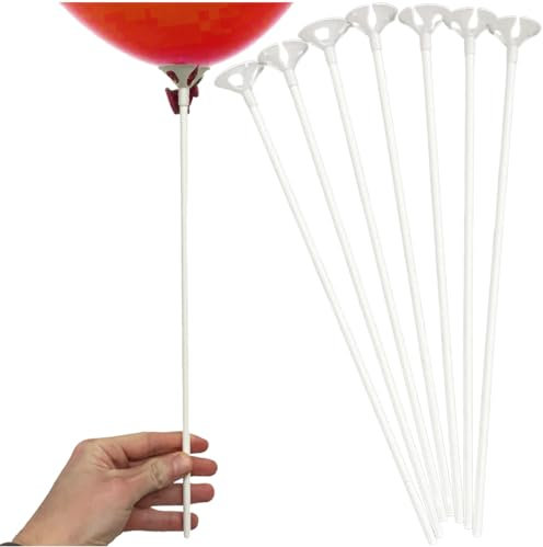 Flowballoons - Halter aus Papier für Luftballons - Ballonstab - 35 cm lang Halter für Luftballons - Luftballonstäbe - Ohne Kunststoff, Plastikfrei - Papier Party Deko - 100 Stück