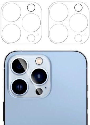 WedDecor Lot de 2 protections d'objectif d'appareil photo pour iPhone 13 Pro (6,1) et iPhone 13 Pro Max (6,7), verre trempé 9H, ultra fin et résistant aux rayures, compatible avec les coques, mode