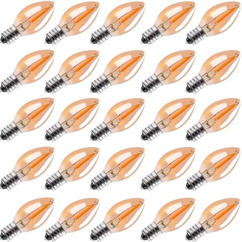 Genixgreen DC AC 12V 24V E14 Led-lampe T22 1W Niedrigen Spannung Rohr Glühlampe E12 Leuchter LED Lampe RV Lokomotive Zimmer Lichter, 2200K Nicht Dimmbar, 25er Pack